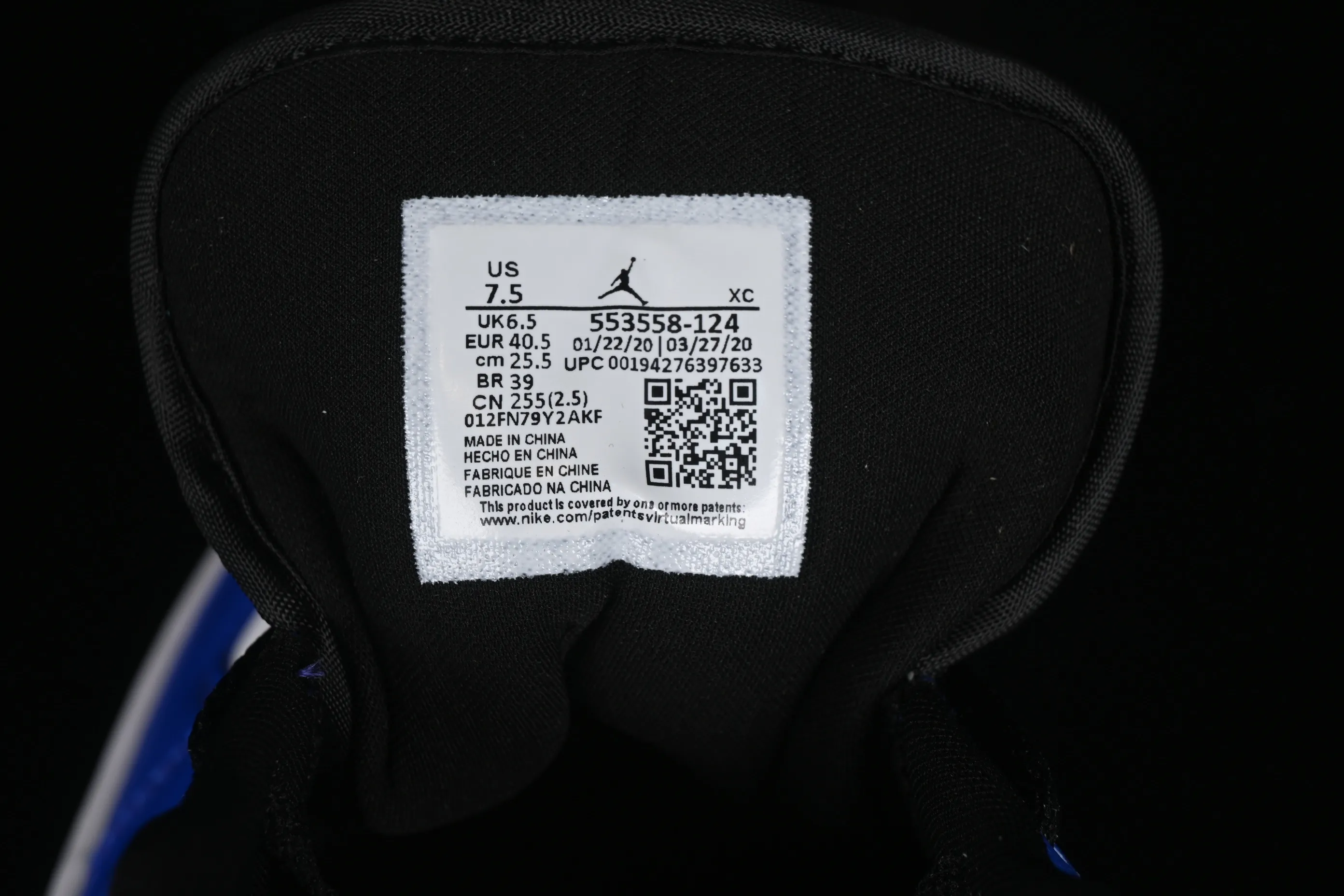 All categories Air Jordan Jordan series basketball shoes Air Jordan 1 Low Z version Air Jordan 1 Low AJ1 Joe 1 white and blue low-top retro basketball shoes 553558-124